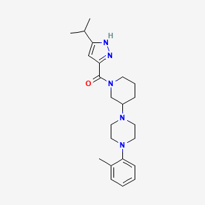 molecular formula C23H33N5O B5141489 1-{1-[(3-isopropyl-1H-pyrazol-5-yl)carbonyl]-3-piperidinyl}-4-(2-methylphenyl)piperazine 