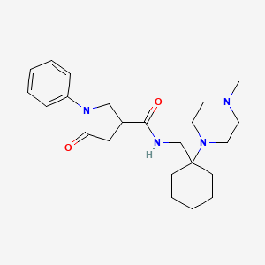 molecular formula C23H34N4O2 B5141508 N-{[1-(4-methyl-1-piperazinyl)cyclohexyl]methyl}-5-oxo-1-phenyl-3-pyrrolidinecarboxamide 