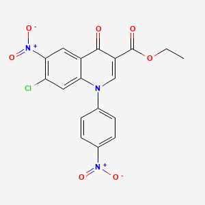 molecular formula C18H12ClN3O7 B5141529 ethyl 7-chloro-6-nitro-1-(4-nitrophenyl)-4-oxo-1,4-dihydro-3-quinolinecarboxylate 