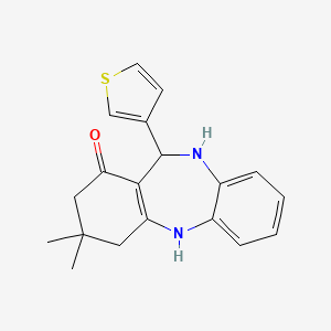 molecular formula C19H20N2OS B5141532 3,3-dimethyl-11-(3-thienyl)-2,3,4,5,10,11-hexahydro-1H-dibenzo[b,e][1,4]diazepin-1-one 