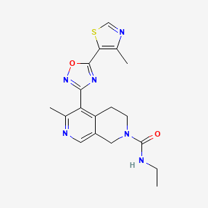 molecular formula C18H20N6O2S B5141567 N-ethyl-6-methyl-5-[5-(4-methyl-1,3-thiazol-5-yl)-1,2,4-oxadiazol-3-yl]-3,4-dihydro-2,7-naphthyridine-2(1H)-carboxamide 