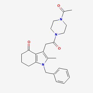 molecular formula C24H29N3O3 B5141574 3-[2-(4-acetyl-1-piperazinyl)-2-oxoethyl]-1-benzyl-2-methyl-1,5,6,7-tetrahydro-4H-indol-4-one 
