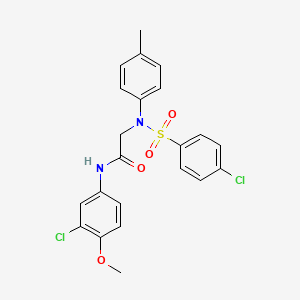 molecular formula C22H20Cl2N2O4S B5141583 N~1~-(3-chloro-4-methoxyphenyl)-N~2~-[(4-chlorophenyl)sulfonyl]-N~2~-(4-methylphenyl)glycinamide 