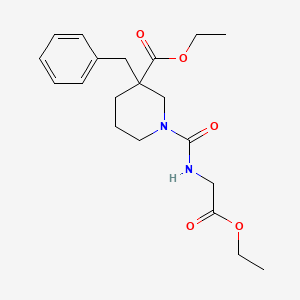 molecular formula C20H28N2O5 B5141627 ethyl 3-benzyl-1-{[(2-ethoxy-2-oxoethyl)amino]carbonyl}-3-piperidinecarboxylate 