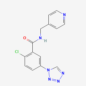 2-chloro-N-(4-pyridinylmethyl)-5-(1H-tetrazol-1-yl)benzamide