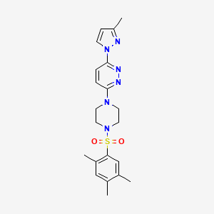 molecular formula C21H26N6O2S B5141650 3-(3-methyl-1H-pyrazol-1-yl)-6-{4-[(2,4,5-trimethylphenyl)sulfonyl]-1-piperazinyl}pyridazine 