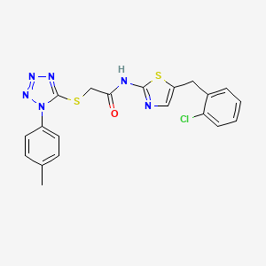 molecular formula C20H17ClN6OS2 B5141656 N-[5-(2-chlorobenzyl)-1,3-thiazol-2-yl]-2-{[1-(4-methylphenyl)-1H-tetrazol-5-yl]thio}acetamide 