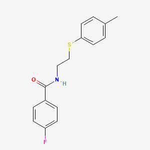 molecular formula C16H16FNOS B5141672 4-fluoro-N-{2-[(4-methylphenyl)thio]ethyl}benzamide 