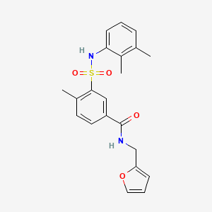 molecular formula C21H22N2O4S B5141687 3-{[(2,3-dimethylphenyl)amino]sulfonyl}-N-(2-furylmethyl)-4-methylbenzamide 