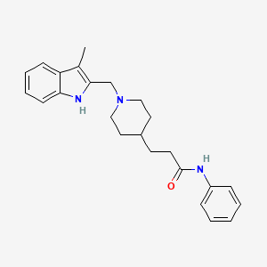 molecular formula C24H29N3O B5141701 3-{1-[(3-methyl-1H-indol-2-yl)methyl]-4-piperidinyl}-N-phenylpropanamide 