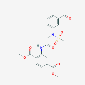 molecular formula C21H22N2O8S B5141713 dimethyl 2-{[N-(3-acetylphenyl)-N-(methylsulfonyl)glycyl]amino}terephthalate 