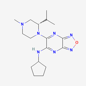 molecular formula C17H27N7O B5141746 N-cyclopentyl-6-[(2S)-2-isopropyl-4-methyl-1-piperazinyl][1,2,5]oxadiazolo[3,4-b]pyrazin-5-amine 
