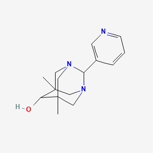 molecular formula C15H21N3O B5141757 5,7-dimethyl-2-(3-pyridinyl)-1,3-diazatricyclo[3.3.1.1~3,7~]decan-6-ol 