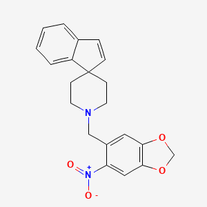 molecular formula C21H20N2O4 B5141777 1'-[(6-nitro-1,3-benzodioxol-5-yl)methyl]spiro[indene-1,4'-piperidine] 