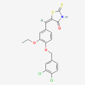molecular formula C19H15Cl2NO3S2 B5141780 5-{4-[(3,4-dichlorobenzyl)oxy]-3-ethoxybenzylidene}-2-thioxo-1,3-thiazolidin-4-one 