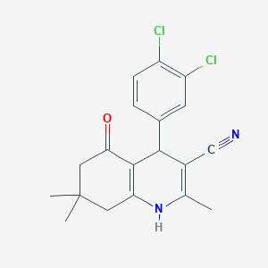 molecular formula C19H18Cl2N2O B5141808 4-(3,4-dichlorophenyl)-2,7,7-trimethyl-5-oxo-1,4,5,6,7,8-hexahydro-3-quinolinecarbonitrile 