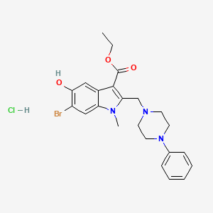 ethyl 6-bromo-5-hydroxy-1-methyl-2-[(4-phenyl-1-piperazinyl)methyl]-1H-indole-3-carboxylate hydrochloride