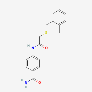 molecular formula C17H18N2O2S B5141878 4-({[(2-methylbenzyl)thio]acetyl}amino)benzamide 