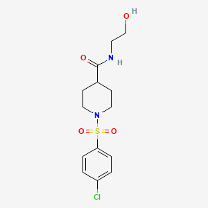 1-[(4-chlorophenyl)sulfonyl]-N-(2-hydroxyethyl)-4-piperidinecarboxamide