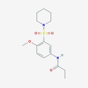 molecular formula C15H22N2O4S B5141927 N-[4-methoxy-3-(1-piperidinylsulfonyl)phenyl]propanamide 