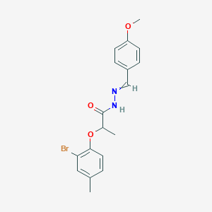 molecular formula C18H19BrN2O3 B5141994 2-(2-bromo-4-methylphenoxy)-N'-(4-methoxybenzylidene)propanohydrazide 