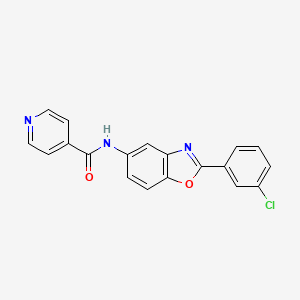 molecular formula C19H12ClN3O2 B5142012 N-[2-(3-chlorophenyl)-1,3-benzoxazol-5-yl]isonicotinamide 