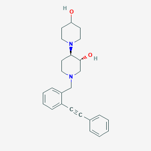 molecular formula C25H30N2O2 B5142020 (3'R*,4'R*)-1'-[2-(phenylethynyl)benzyl]-1,4'-bipiperidine-3',4-diol 