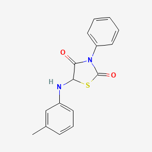 molecular formula C16H14N2O2S B5142032 5-[(3-methylphenyl)amino]-3-phenyl-1,3-thiazolidine-2,4-dione 