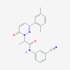molecular formula C22H20N4O2 B5142040 N-(3-cyanophenyl)-2-[3-(2,5-dimethylphenyl)-6-oxo-1(6H)-pyridazinyl]propanamide 