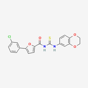 molecular formula C20H15ClN2O4S B5142057 5-(3-chlorophenyl)-N-[(2,3-dihydro-1,4-benzodioxin-6-ylamino)carbonothioyl]-2-furamide 