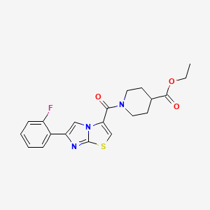 ethyl 1-{[6-(2-fluorophenyl)imidazo[2,1-b][1,3]thiazol-3-yl]carbonyl}-4-piperidinecarboxylate
