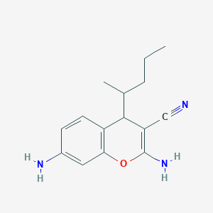 molecular formula C15H19N3O B5142080 2,7-diamino-4-(1-methylbutyl)-4H-chromene-3-carbonitrile 