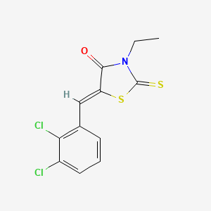 molecular formula C12H9Cl2NOS2 B5142091 5-(2,3-dichlorobenzylidene)-3-ethyl-2-thioxo-1,3-thiazolidin-4-one 