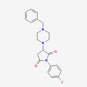 molecular formula C21H22FN3O2 B5142103 3-(4-benzyl-1-piperazinyl)-1-(4-fluorophenyl)-2,5-pyrrolidinedione 
