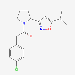 molecular formula C18H21ClN2O2 B5142110 3-{1-[(4-chlorophenyl)acetyl]-2-pyrrolidinyl}-5-isopropylisoxazole 