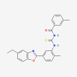 molecular formula C25H23N3O2S B5142127 N-({[5-(5-ethyl-1,3-benzoxazol-2-yl)-2-methylphenyl]amino}carbonothioyl)-3-methylbenzamide 