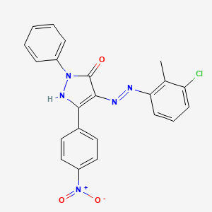 3-(4-nitrophenyl)-1-phenyl-1H-pyrazole-4,5-dione 4-[(3-chloro-2-methylphenyl)hydrazone]