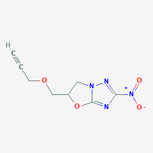 molecular formula C8H8N4O4 B5142152 2-nitro-5-[(2-propyn-1-yloxy)methyl]-5,6-dihydro[1,3]oxazolo[3,2-b][1,2,4]triazole 