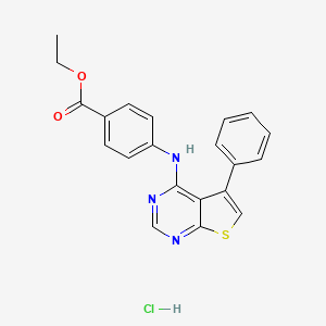 molecular formula C21H18ClN3O2S B5142203 ethyl 4-[(5-phenylthieno[2,3-d]pyrimidin-4-yl)amino]benzoate hydrochloride 