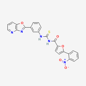 molecular formula C24H15N5O5S B5142227 5-(2-nitrophenyl)-N-{[(3-[1,3]oxazolo[4,5-b]pyridin-2-ylphenyl)amino]carbonothioyl}-2-furamide 