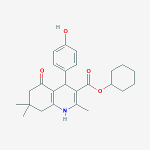 molecular formula C25H31NO4 B5142250 cyclohexyl 4-(4-hydroxyphenyl)-2,7,7-trimethyl-5-oxo-1,4,5,6,7,8-hexahydro-3-quinolinecarboxylate CAS No. 5613-16-1