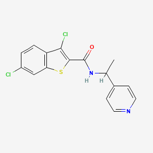 3,6-dichloro-N-[1-(4-pyridinyl)ethyl]-1-benzothiophene-2-carboxamide