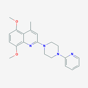 molecular formula C21H24N4O2 B5142270 5,8-dimethoxy-4-methyl-2-[4-(2-pyridinyl)-1-piperazinyl]quinoline 