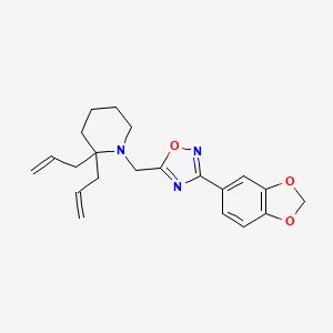 molecular formula C21H25N3O3 B5142292 2,2-diallyl-1-{[3-(1,3-benzodioxol-5-yl)-1,2,4-oxadiazol-5-yl]methyl}piperidine 