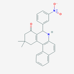 molecular formula C25H22N2O3 B5142311 2,2-dimethyl-5-(3-nitrophenyl)-2,3,5,6-tetrahydrobenzo[a]phenanthridin-4(1H)-one 