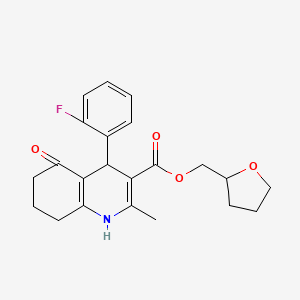 molecular formula C22H24FNO4 B5142317 tetrahydro-2-furanylmethyl 4-(2-fluorophenyl)-2-methyl-5-oxo-1,4,5,6,7,8-hexahydro-3-quinolinecarboxylate 