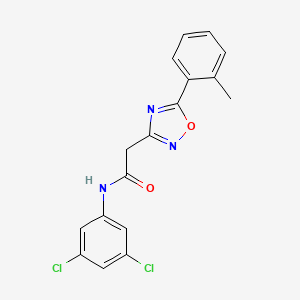 molecular formula C17H13Cl2N3O2 B5142331 N-(3,5-dichlorophenyl)-2-[5-(2-methylphenyl)-1,2,4-oxadiazol-3-yl]acetamide 