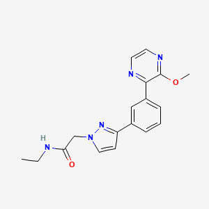 N-ethyl-2-{3-[3-(3-methoxy-2-pyrazinyl)phenyl]-1H-pyrazol-1-yl}acetamide