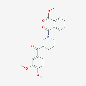 molecular formula C23H25NO6 B5142341 methyl 2-{[3-(3,4-dimethoxybenzoyl)-1-piperidinyl]carbonyl}benzoate 