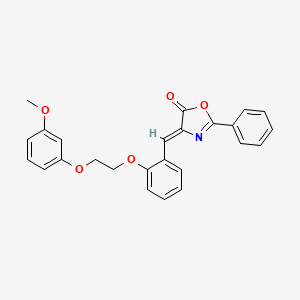 molecular formula C25H21NO5 B5142342 4-{2-[2-(3-methoxyphenoxy)ethoxy]benzylidene}-2-phenyl-1,3-oxazol-5(4H)-one 